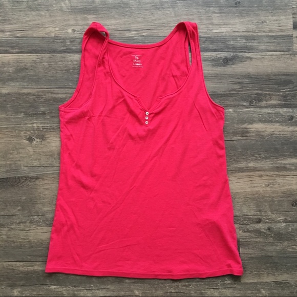 Fuschia Pink Tank with Buttons - Picture 4 of 5